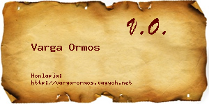 Varga Ormos névjegykártya