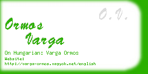 ormos varga business card